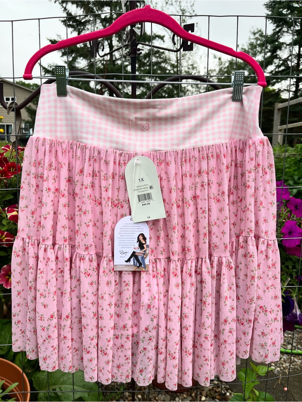 NWT Blogilates Ballerina Skort Pink Gingham 1X - Picture 4 of 9